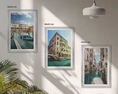Set de 3 cuadros para salón arquitectura de los canales de Venecia