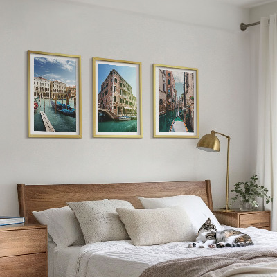 Set de 3 cuadros para salón arquitectura de los canales de Venecia