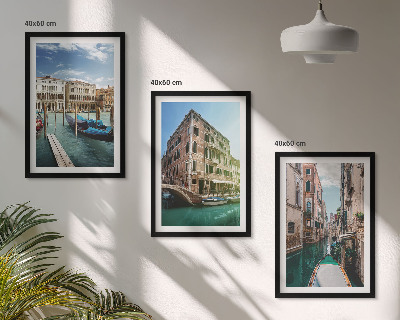 Set de 3 cuadros para salón arquitectura de los canales de Venecia