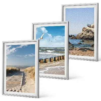 Set de 3 cuadros de acantilados en senderos de playa decoración de pared para salón