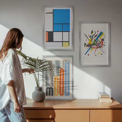Juego de 3 cuadros Geometría moderna abstracta