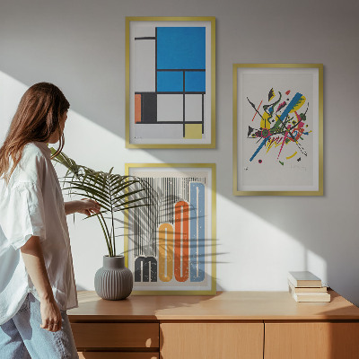 Juego de 3 cuadros Geometría moderna abstracta