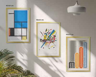 Juego de 3 cuadros Geometría moderna abstracta