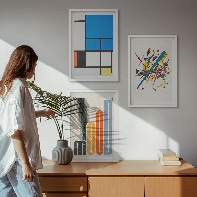Juego de 3 cuadros Geometría moderna abstracta