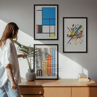 Juego de 3 cuadros Geometría moderna abstracta
