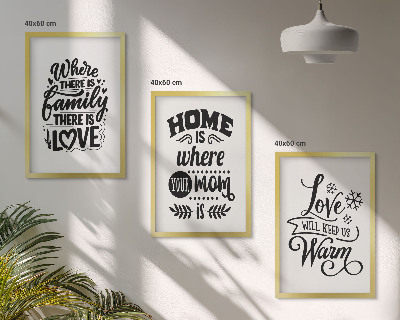 Juego de 3 cuadros Familia, amor, hogar, calidez