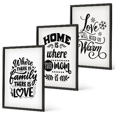 Juego de 3 cuadros Familia, amor, hogar, calidez