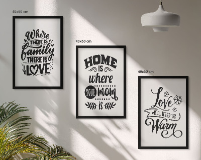 Juego de 3 cuadros Familia, amor, hogar, calidez