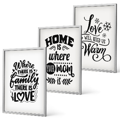 Juego de 3 cuadros Familia, amor, hogar, calidez