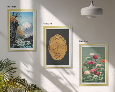 Set de 3 cuadros para salón Naturaleza japonesa cultura japonesa.