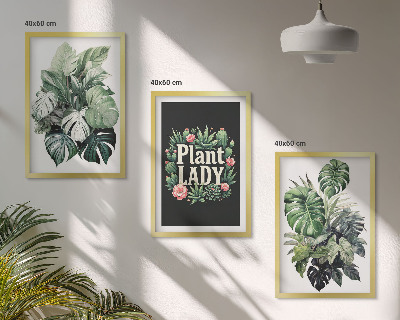 Set de 3 cuadros para salón Plantas tropicales La señora de las plantas