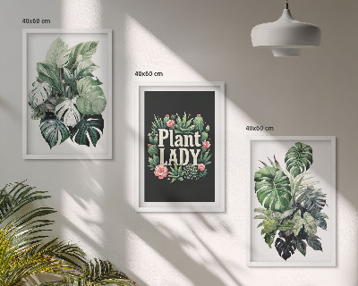 Set de 3 cuadros para salón Plantas tropicales La señora de las plantas