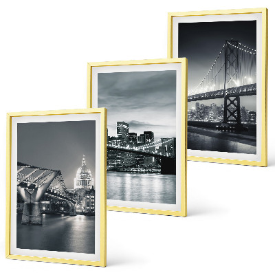 Juego de 3 cuadros Puentes, arquitectura urbana, gris