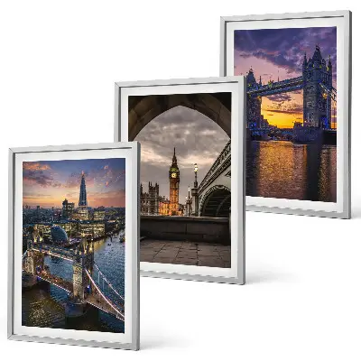 Juego de 3 cuadros con diseño de puentes de la ciudad y torres de reloj