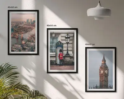 Juego de 3 cuadros decorativos Puente de Londres y Big Ben