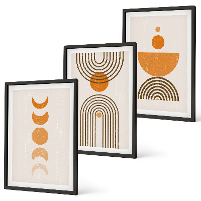 Juego de 3 cuadros Decoración bohemia minimalista