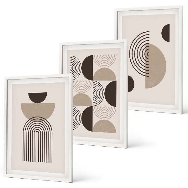 Juego de 3 cuadros Patrones minimalistas abstractos