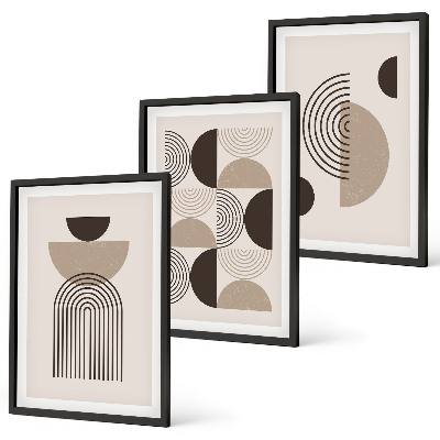 Juego de 3 cuadros Patrones minimalistas abstractos