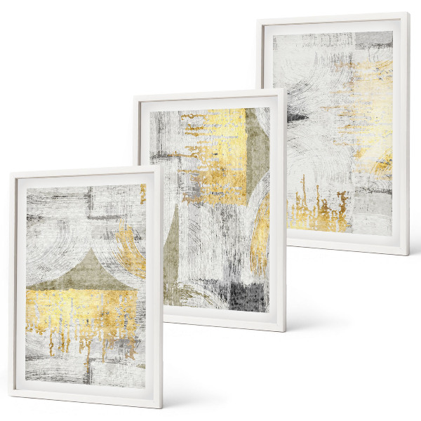 Juego de 3 cuadros Patrones de pintura abstractos y modernos