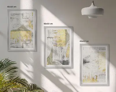 Juego de 3 cuadros con patrones de pintura abstracta moderna