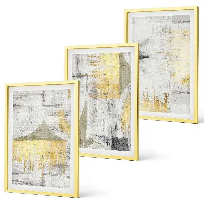 Juego de 3 cuadros con patrones de pintura abstracta moderna