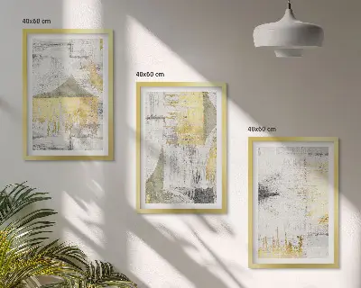 Juego de 3 cuadros con patrones de pintura abstracta moderna