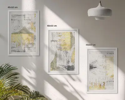 Juego de 3 cuadros con patrones de pintura abstracta moderna