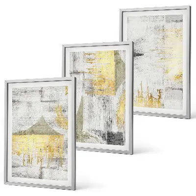 Juego de 3 cuadros con patrones de pintura abstracta moderna