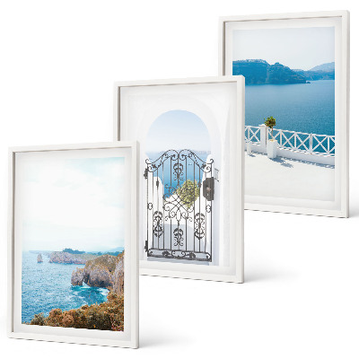 Set de 3 cuadros para salón Arquitectura marítima de Grecia