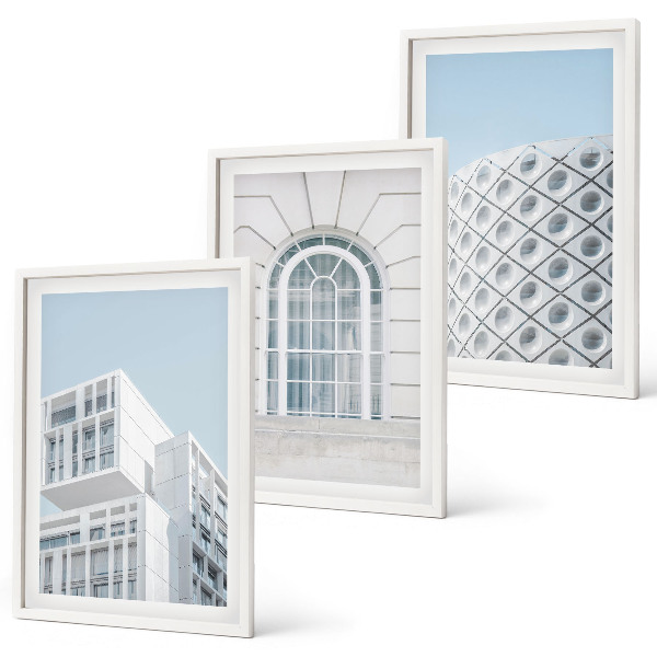 Set de 3 cuadros para salón Geometría de la arquitectura moderna