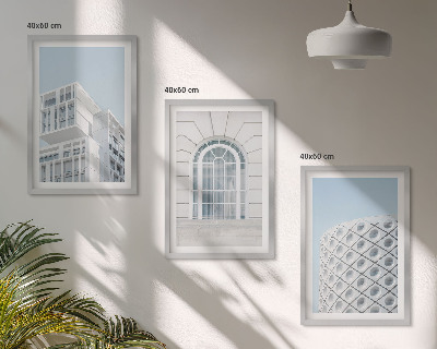 Set de 3 cuadros para salón Geometría de la arquitectura moderna