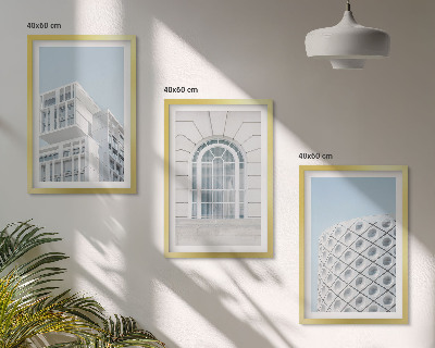 Set de 3 cuadros para salón Geometría de la arquitectura moderna
