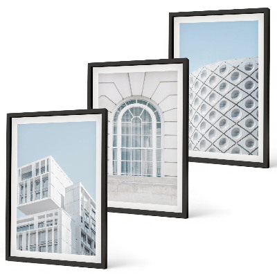 Set de 3 cuadros para salón Geometría de la arquitectura moderna