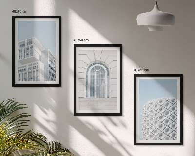 Set de 3 cuadros para salón Geometría de la arquitectura moderna
