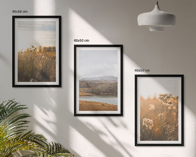 Set de 3 cuadros para salón Paisajes prados montañas lago