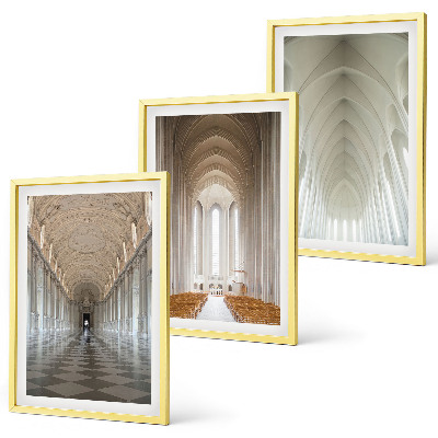 Juego de 3 cuadros Interiores de edificios históricos