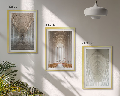 Juego de 3 cuadros Interiores de edificios históricos
