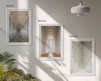 Juego de 3 cuadros Interiores de edificios históricos