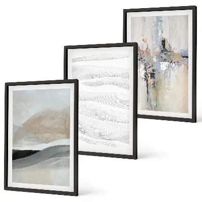 Juego de 3 cuadros con patrones abstractos de la Tierra