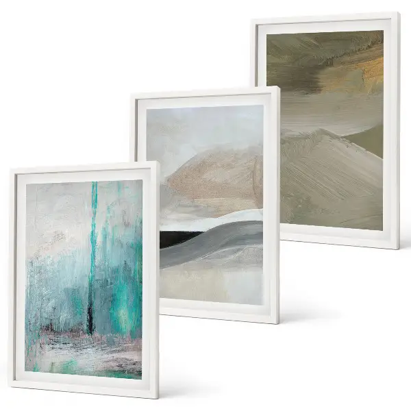 Set de 3 cuadros decorativos con diseño abstracto pintado