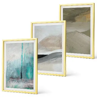 Set de 3 cuadros decorativos con diseño abstracto pintado