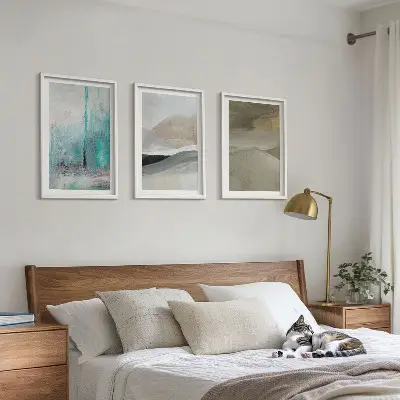 Set de 3 cuadros decorativos con diseño abstracto pintado