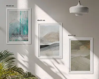 Set de 3 cuadros decorativos con diseño abstracto pintado