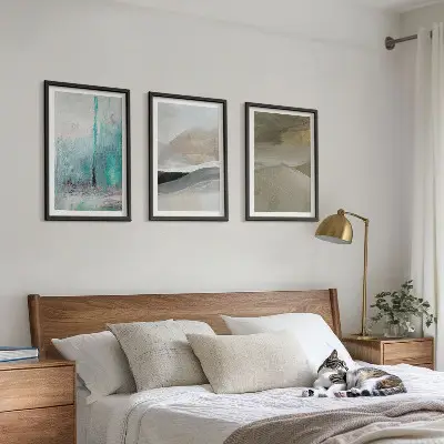 Set de 3 cuadros decorativos con diseño abstracto pintado