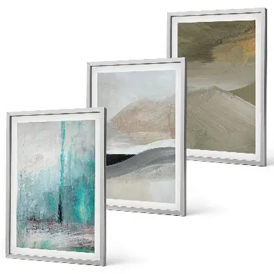Set de 3 cuadros decorativos con diseño abstracto pintado
