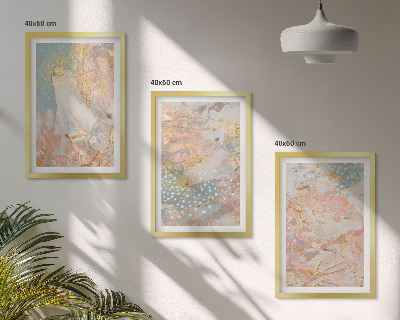 Juego de 3 cuadros patrones abstractos en tonos pastel