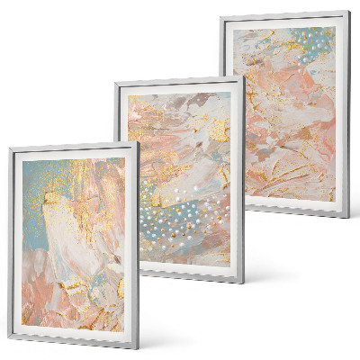 Juego de 3 cuadros patrones abstractos en tonos pastel