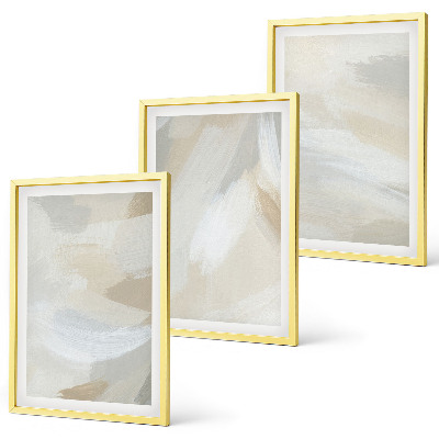 Set de 3 cuadros para salón Fondo abstracto de pinceladas