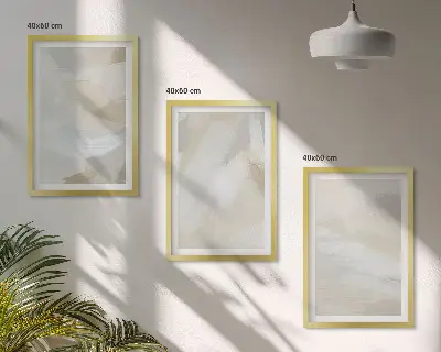 Set de 3 cuadros para salón con diseño de fondo abstracto de pinceladas