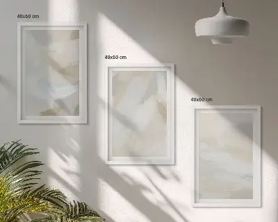 Set de 3 cuadros para salón con diseño de fondo abstracto de pinceladas